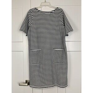 J. Jill Shift Dress Striped 100% Cotton Pockets Knee Length Heavyweight Large
